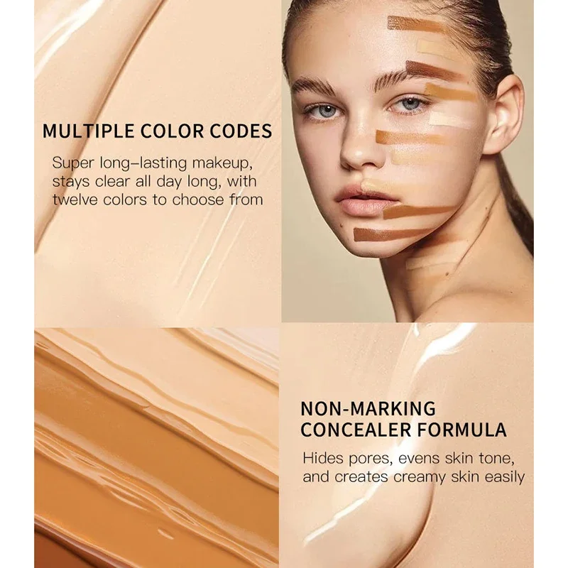 Liquid Foundation Effective Concealer Waterproof Oil Control Sweat-resistant Makeup Lasting-long Professional Cosmetics 2024