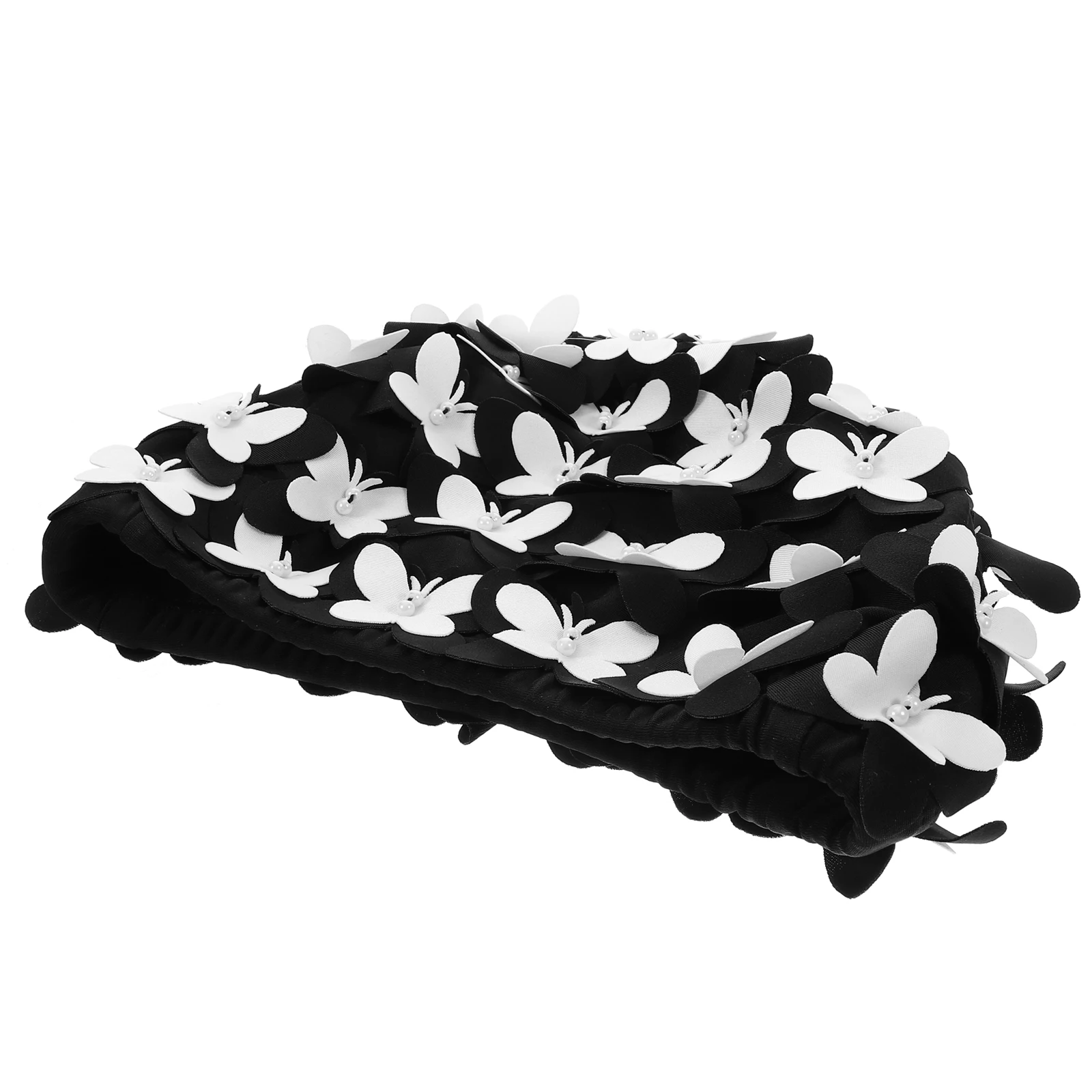 

Butterfly Flower Swimming Cap Enlarged Head Ear Cover Butterfly Swim Caps Women Lightweight Flexible Durable Comfortable