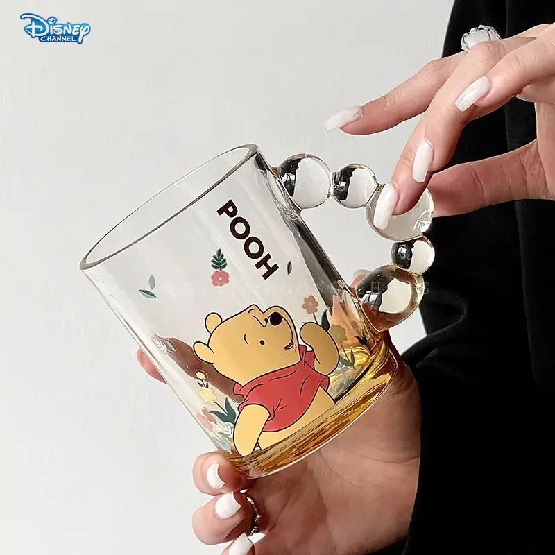 Disney Winnie the Pooh Mug Set Home Pooh Bear Glass Living Room Hospitality Mug Water Bottle Cartoon Coffee Mug Home Disney