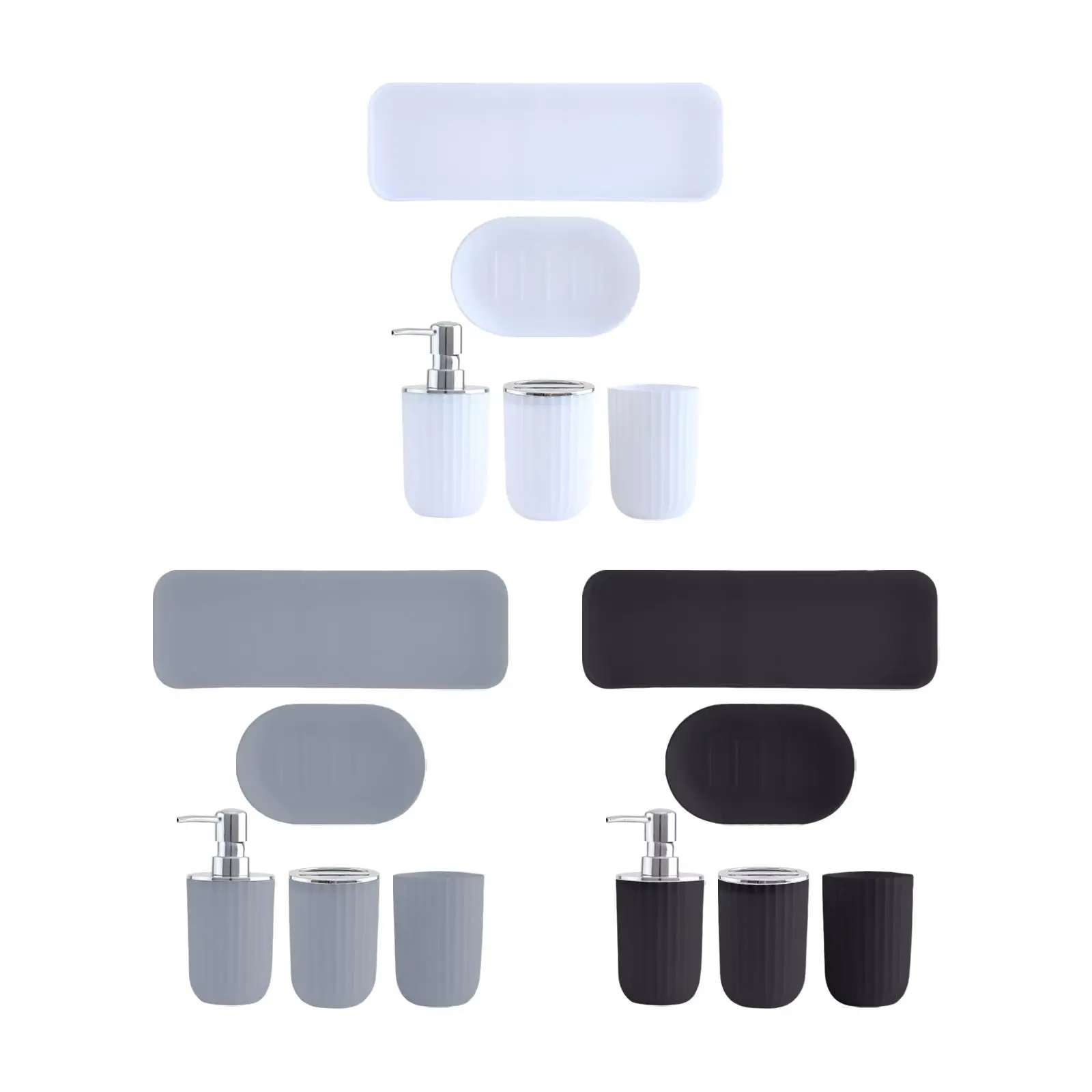 Plastic Bathroom Accessories Set Apartment Necessities Modern Decor