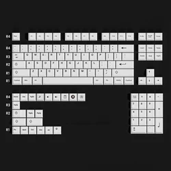 PBT 125 Keys Black White Japanese Keycaps Cherry Profile For Gaming Mechanical Keyboard Supplement 1.75U 2U 7U Shift Space Bar