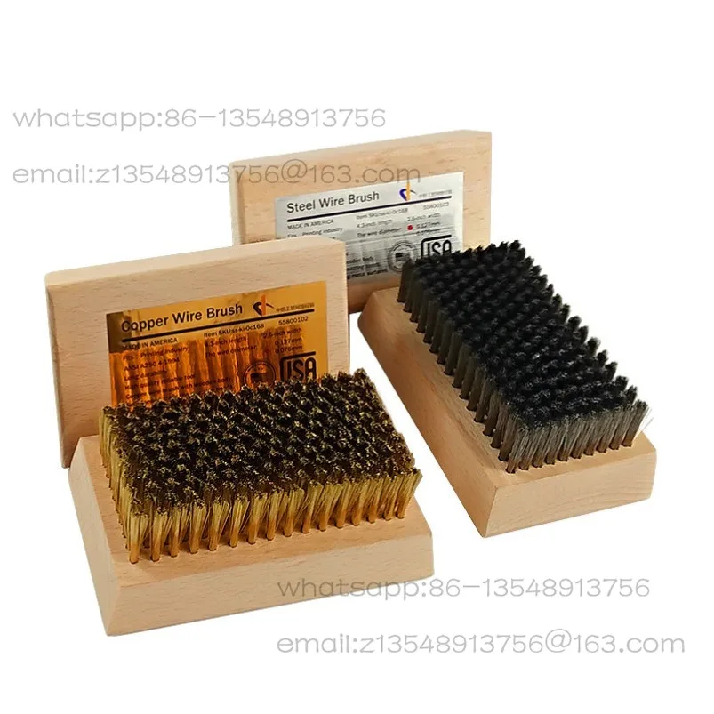 Promotion Steel Wire/copper Wire Brush Wooden Handle Gravure Wallpaper Wallpaper Printing Stainless Steel Cleaning Anilox Roller