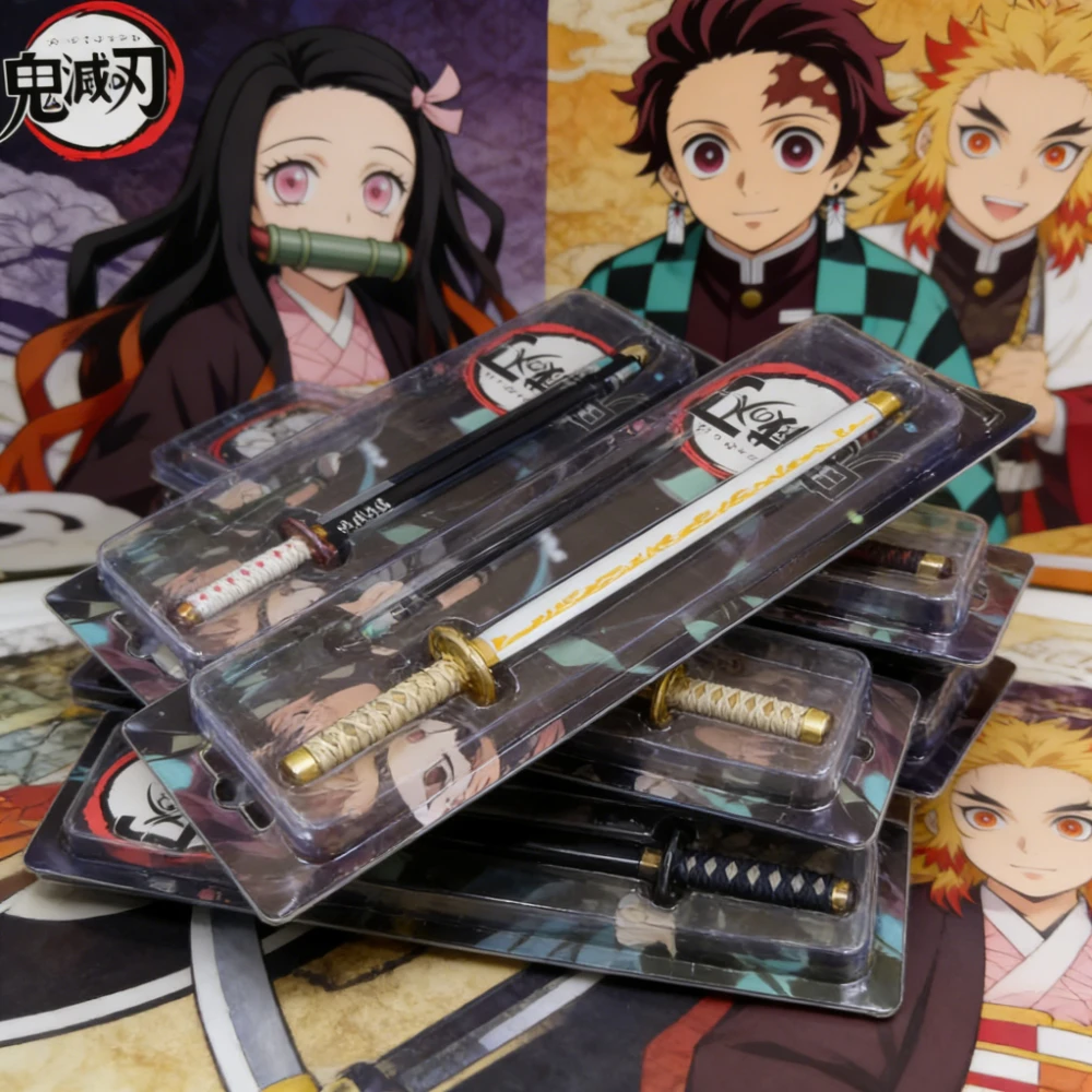 17 styles de stylos gel Demon Slayer inspirés de l'anime japonais, avec recharge noire, accessoire de cosplay, cadeau pour enfant et étudiant