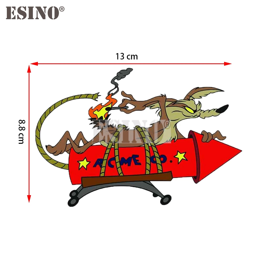 FunnyWile E Coyote ACME صاروخ الفينيل صائق ، تصميم السيارة الإبداعي ، ملصق الزخرفية ، صائق PVC ، نمط الجسم للماء #2