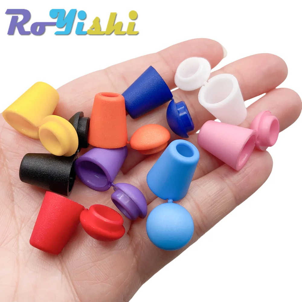 13-1000 Pcs/Pack Colorful Cord Ends Bell Stopper With Lid Lock Plastic Toggle Clip For Paracord Clothes Bag Sports Wear Shoe