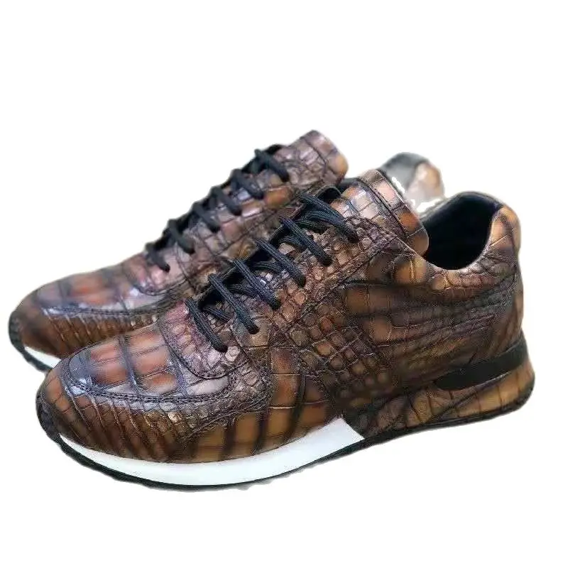 

BATMO 2023 new arrival Crocodile skin Genuine Leather casual shoes men,031