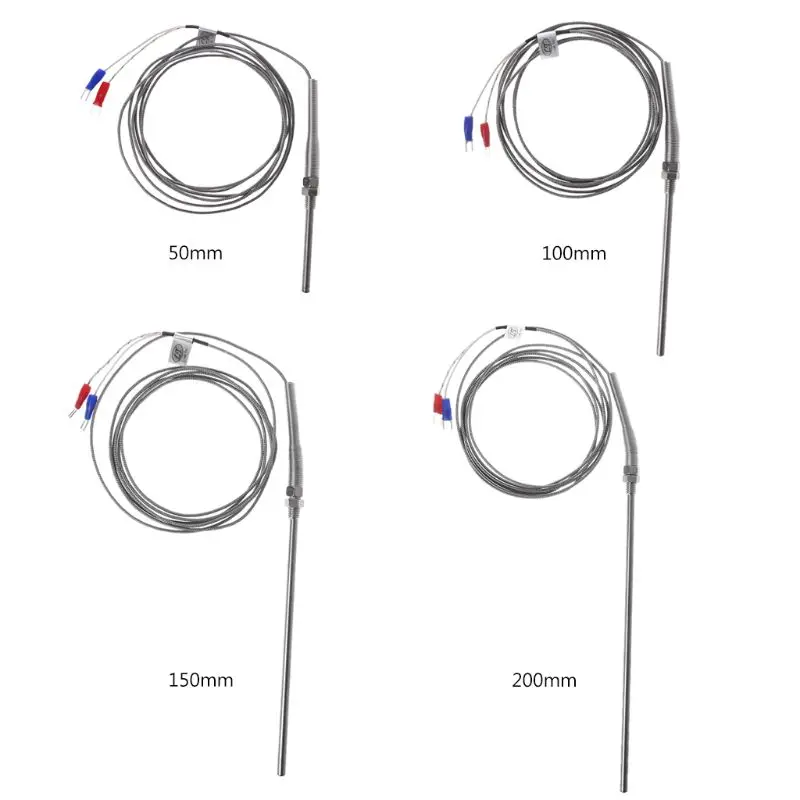 

Y1UD Thread K-Type Thermocouple Temperature Sensors Stainless Steel Probe 4 Sizes