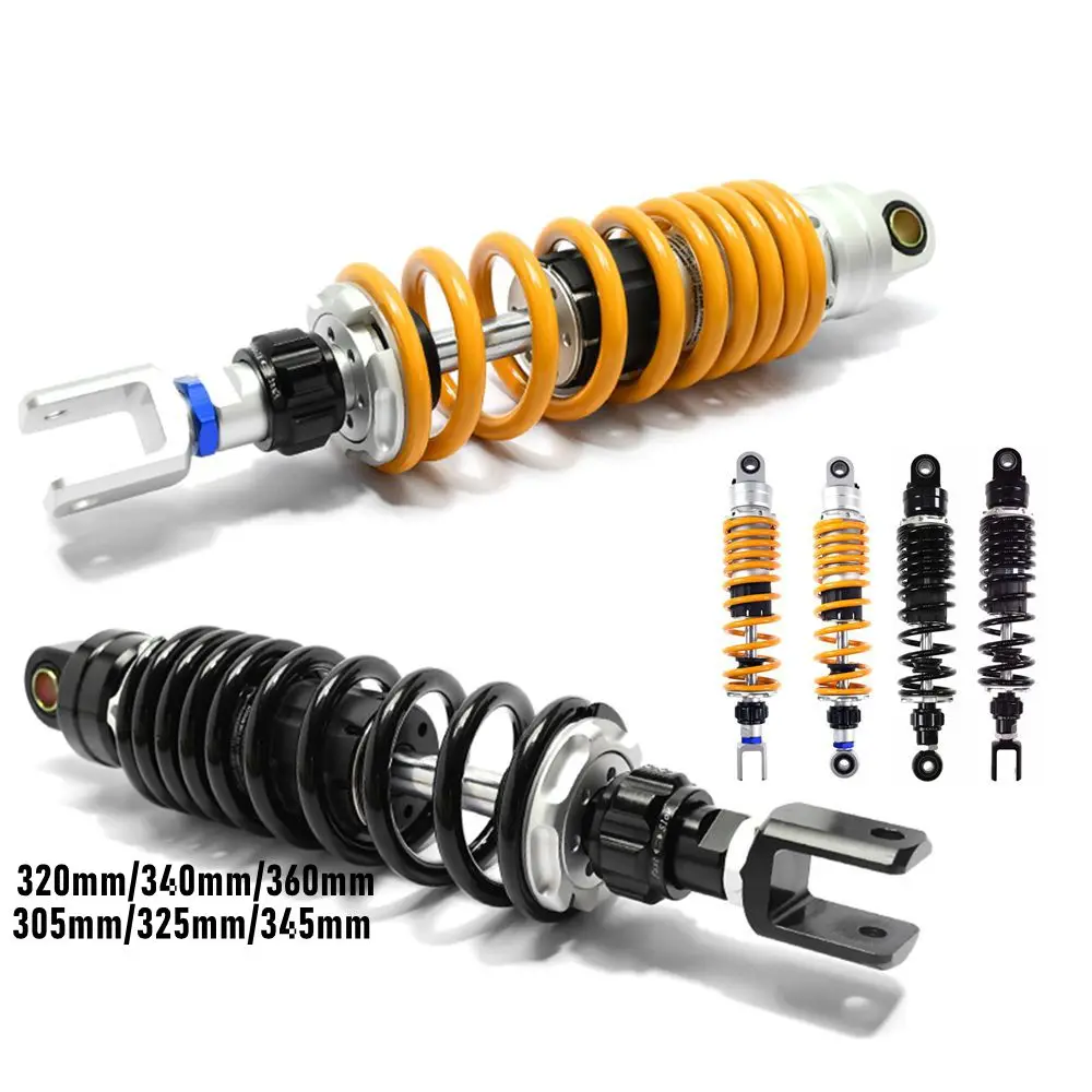 8mm Spring 305/325/345mm/320/340/360mm Damping Adjustable Motorcycle Rear Shock Absorber For Honda Yamaha Kawasaki Suzuki ATV