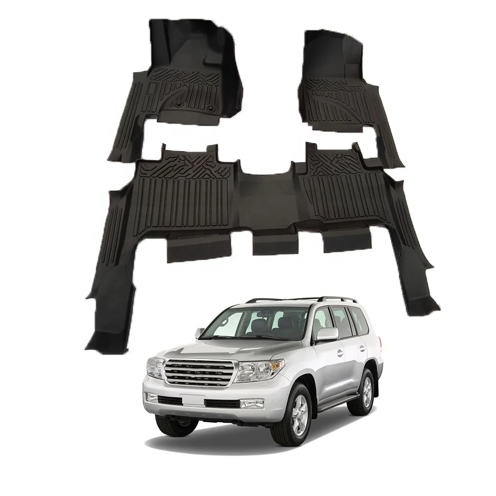 

Hot ! All Weather Waterproof and Fireproof TPE Completely Covered Extension Rubber 5D TPE Car Foot Mat for LAND CRUISER 200 2010