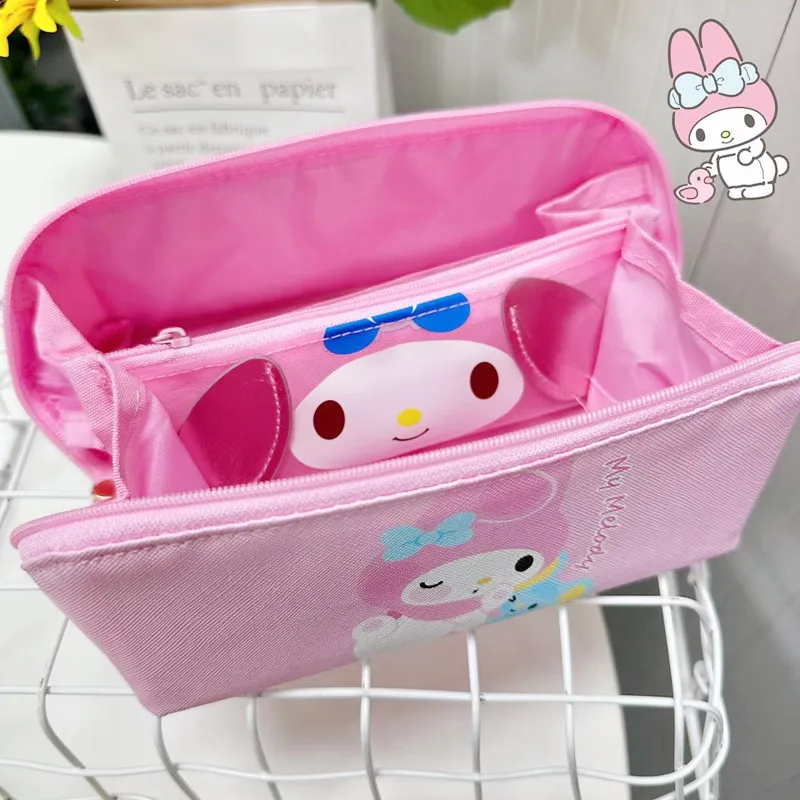 Imagem -03 - Sanrio Cute Large Capacidade Pencil Case Olá Kitty Cinnamoroll Kuromi Melody Pen Bolsa Papelaria para Crianças Material Escolar