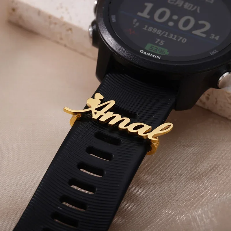 Customized Name Watch Band for Men Women Gold Color Stainless Steel Nameplate Personalized Jewelry Friends Birthday Gift