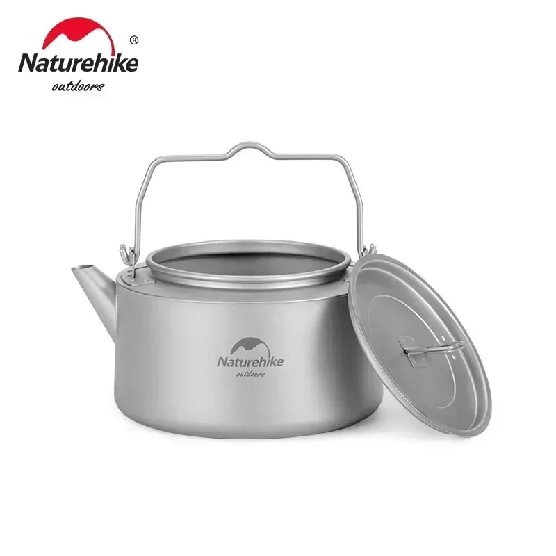 Naturehike Outdoor Camping Kettle Hiking Tourist kitchenware Super Light Portable Titanium Kettle Outdoor Titanium Teapot