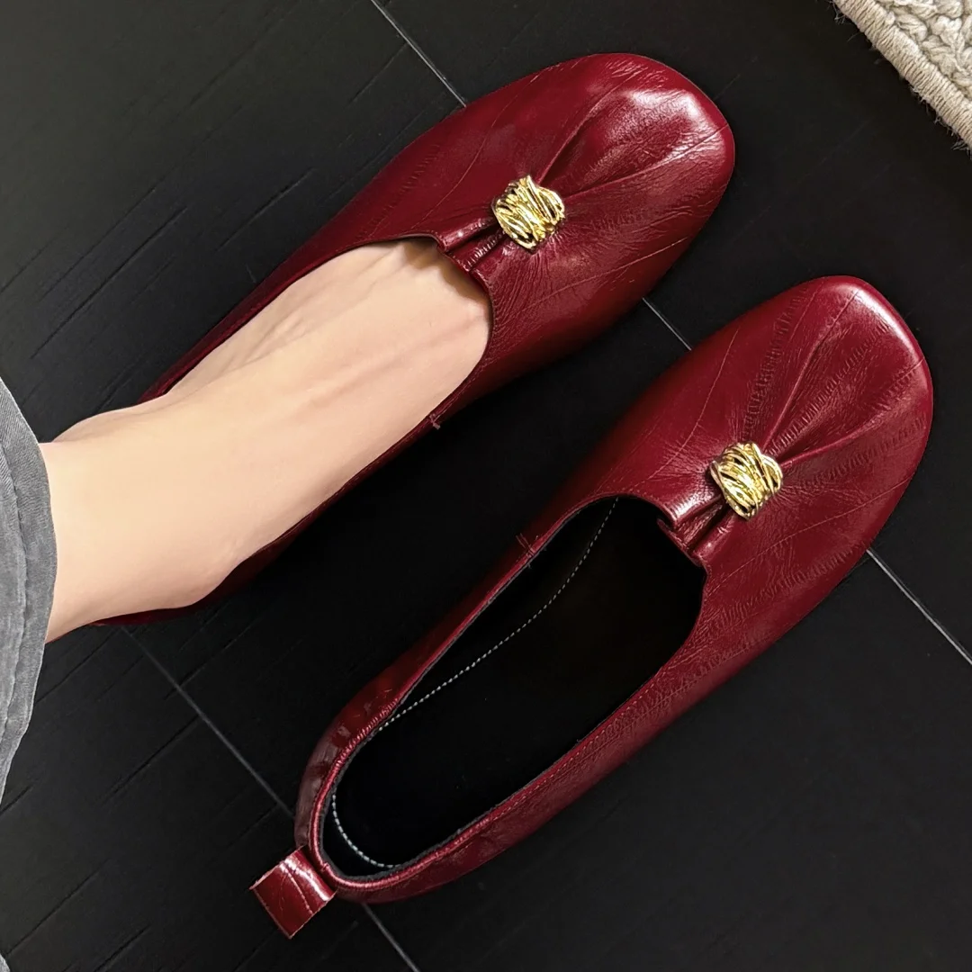 danxuefei-ballerines-plissees-a-enfiler-en-cuir-de-vache-pour-femmes-bout-rond-de-haute-qualite-douces-confortables-decontractees-taille-40