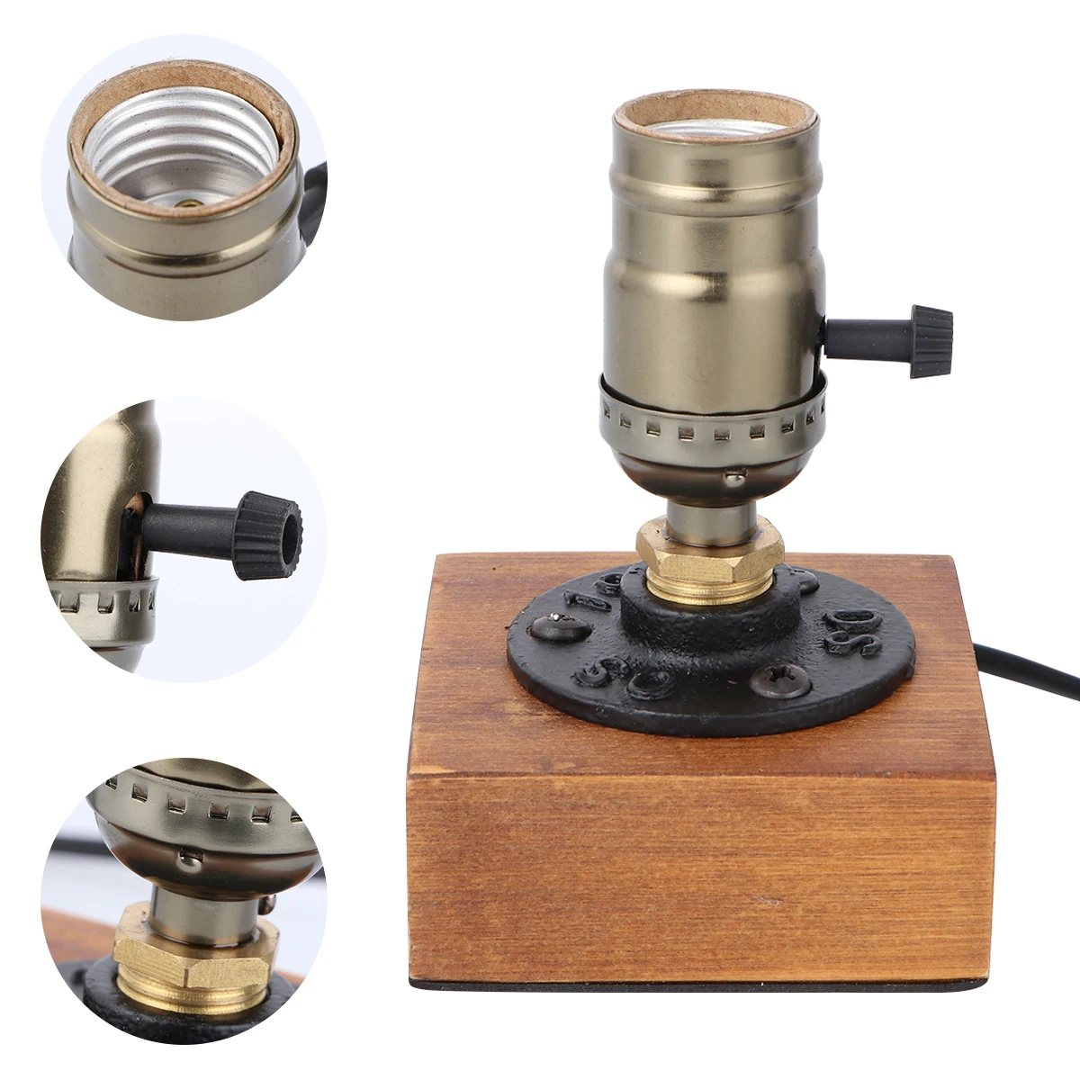 

Industrial Desk Lamp Base E27 Light Retro Vintage Bar Bedroom Living Room Decorative Small Night Light Home