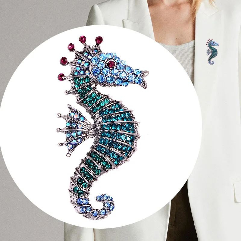 Broche de conception d'hippocampe simulée en biscuits, accessoires vestisensde manteau imbibé, cadeaux de couple de fête de vacances, polyvalent et attrayant, 1 x