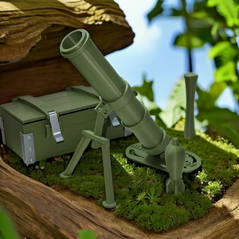 3D Printed Mini Mortar Toy – Firable Spring Desktop Cannon, PLA/PETG Soft Foam Bullets Desk Stress Relief Fidget for Boys view 6