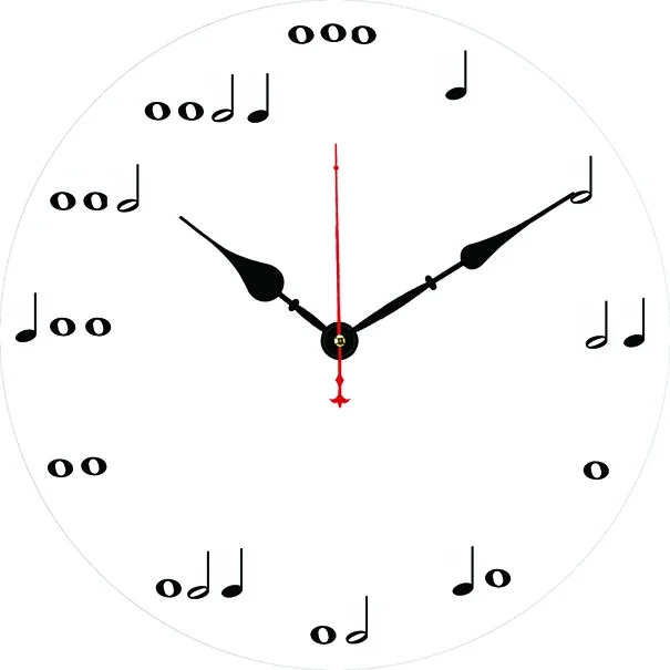 Music Notation Wall Clock Modern Design Living Room Bedroom Office Decoration Kitchen Clock Art Wall Watch Home Decor