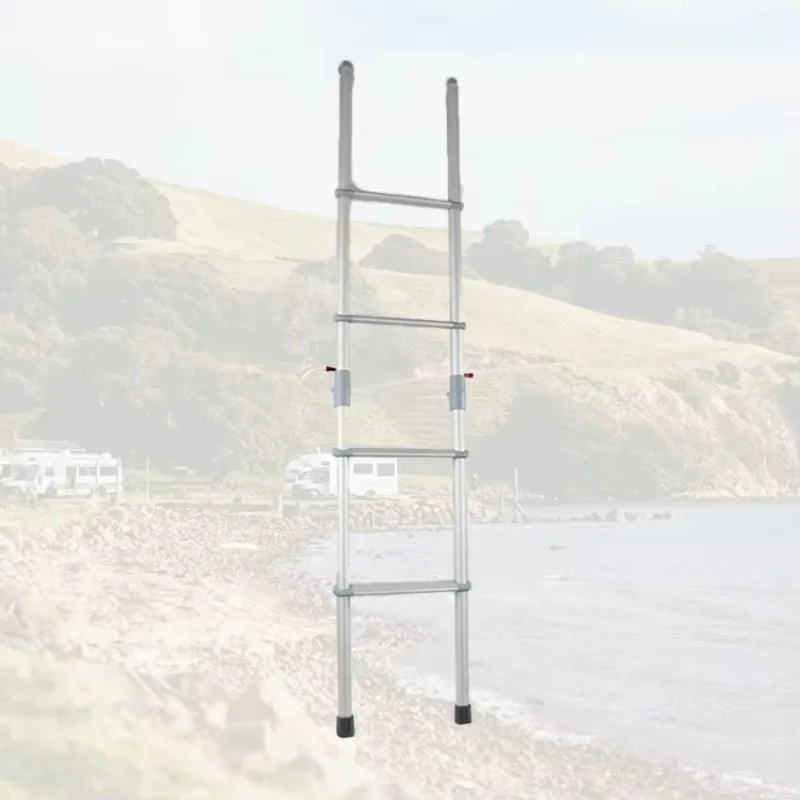STLF Caravan Modified Folding Ladder Quick Disassembly Installation Anti-slip Steps Roof Rack Auxiliary Ladder Aluminum Alloy