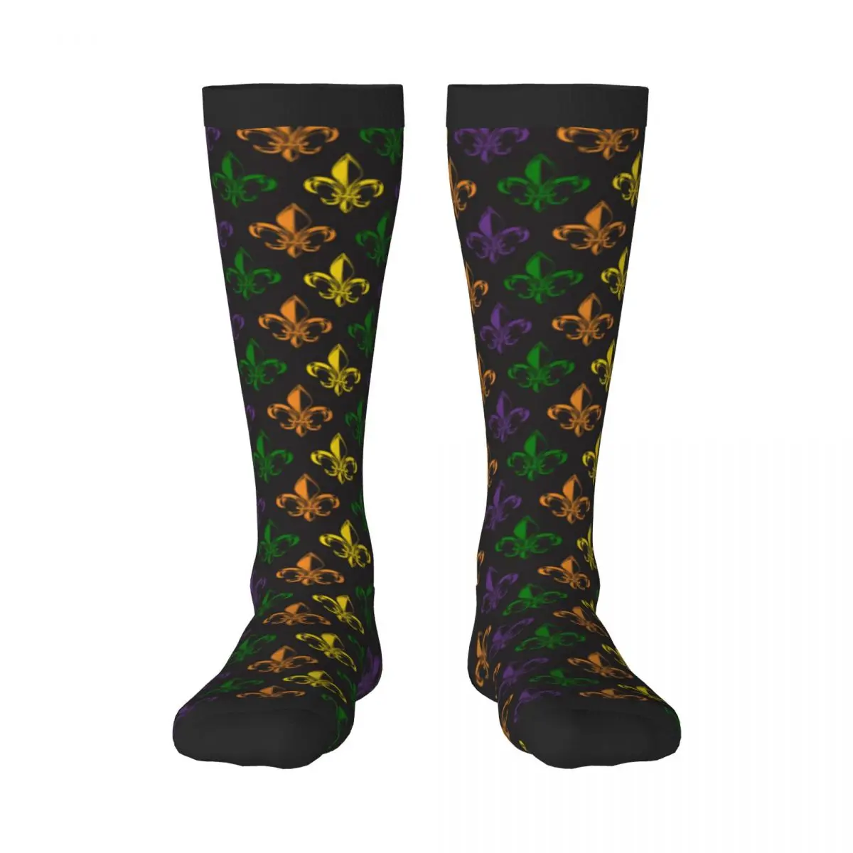 Mardi Gras Carnival Pattern Socks Harajuku Business Sports Outdoor Long Sox