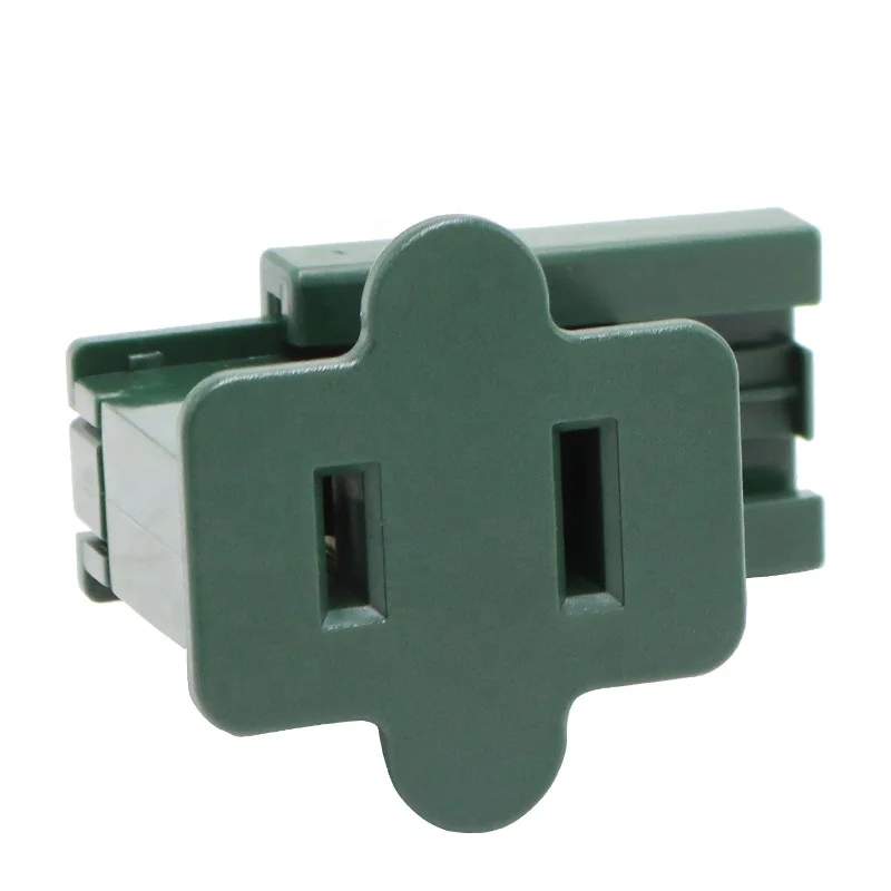 GY 125V Green Wire Female Snap-On Vampire Plug for 18 Gauge SPT-1 DC Power Jack Type C  Componentes Eléctricos
