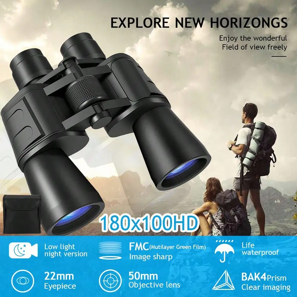 Compact Binoculars For Adults, High Power With Low Light Vision, Portable Binoculars For Bird Watching Hunting Camping