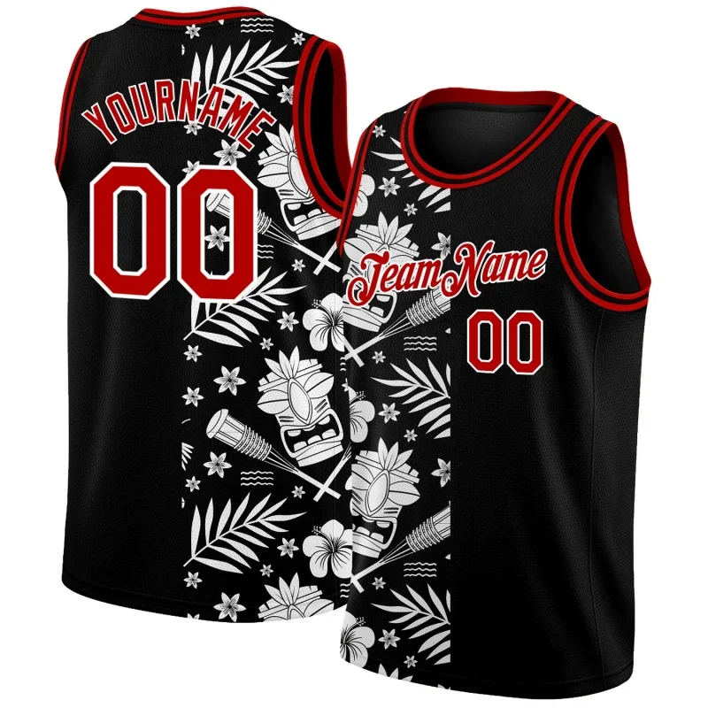 Color Block Customized Name Numbers Pattern Tank Tops Men Basketball Jerseys 3D Printed Tees Summer Loose Sport O-Neck Vest Tops