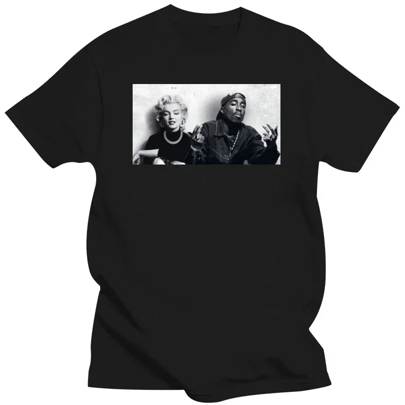 Мужские топы большого размера, горячая Распродажа, Новое поступление, модная легендарная черная футболка с круглым вырезом Marlyn And Tupac, с фэнтезийным постером