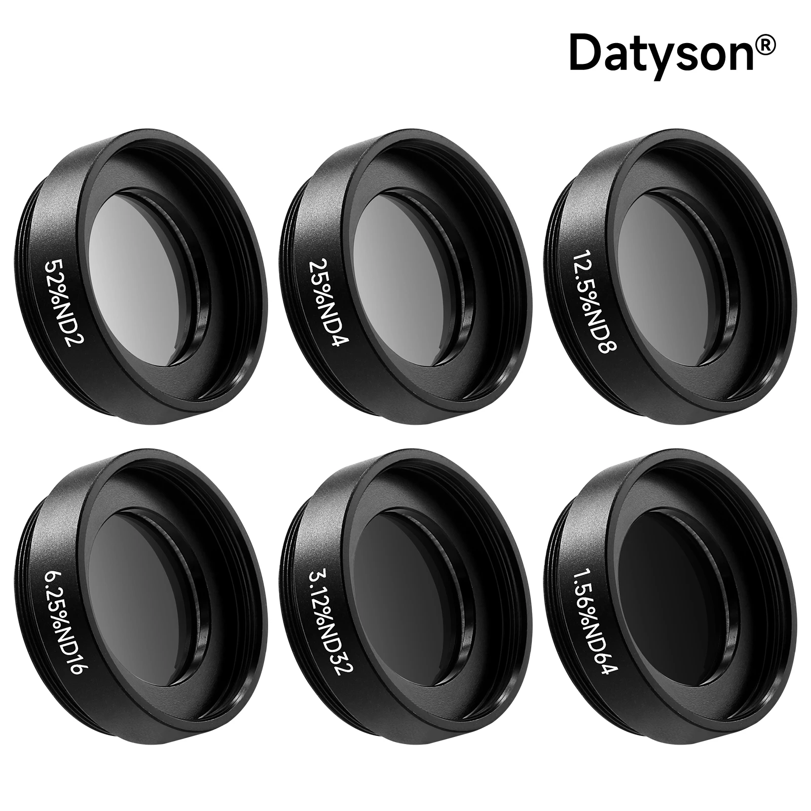 Datyson 1.25 Inch ND Filter Telescope Medium Gray Density ND2-ND64 Optional Black Metal Frame for Astronomical Eyepiece