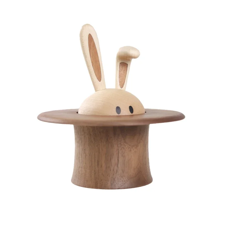 

Music Box Magician's Rabbit Wooden Music Box Tabletop Ornament Original Solid Wood Birthday Gift