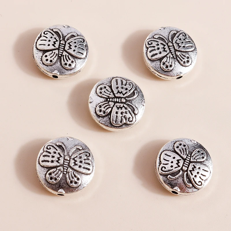 Leslie 10 Stück/Lot Legierung Antik Silberfarben Schmetterling Charms Perlen Anhänger für Armbänder Halsketten DIY Basteln Schmuck Geschenke – Detail 1