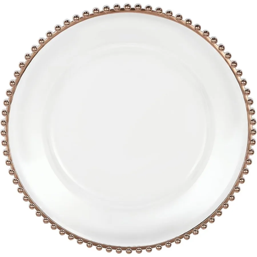 

25 Pcs Round Chargers Plates13 In Bulk Plastic Charger Serving Plates for Dinner Wedding Party Event Table Setting Decoration 2