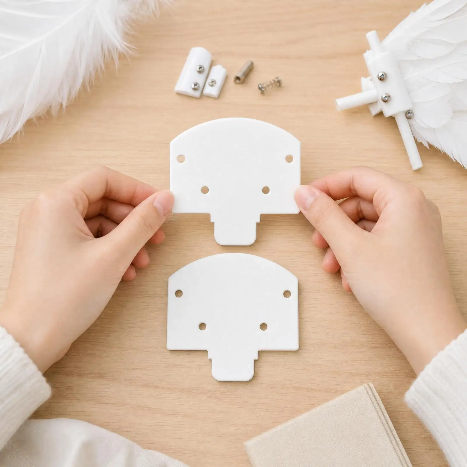 Plastic Craft Wing Assembly Plates for DIY Costume Feather Decorations with Pre Drilled Holes for Stage Prop Making
