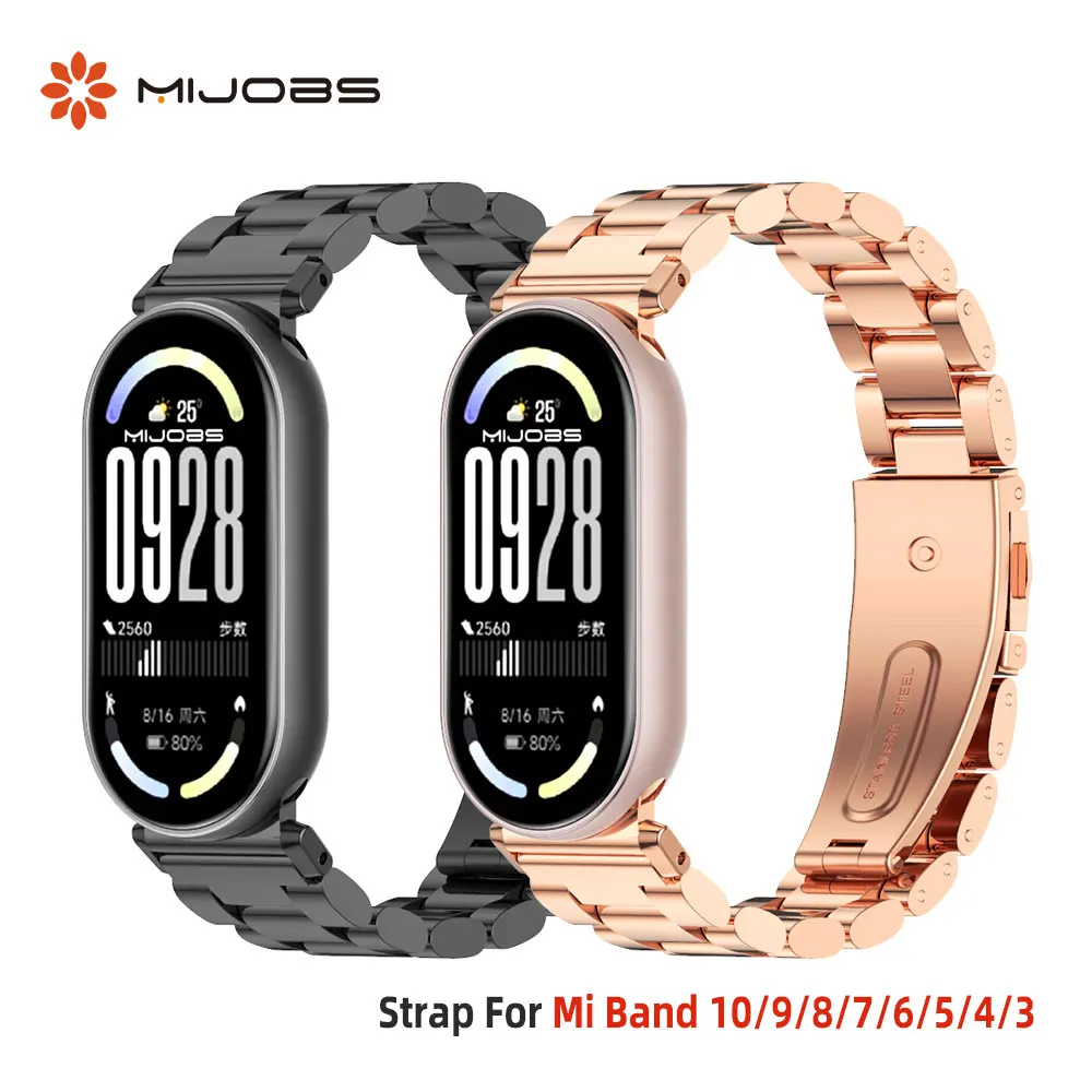 Strap For Mi Band 10 9 8 Replacement Metal Wristband for Mi Band 9 Watchband for Mi Band 8 9 10 Global Version Strap Accessories