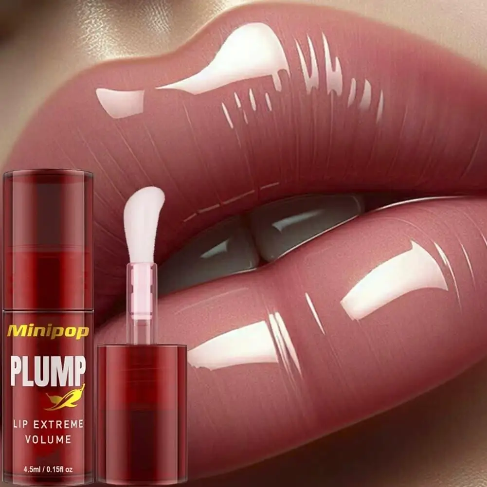 Premium Instant Volumising Essence Oil Lip Makeup Chili Pepper Lip Plumper Oil Long Lasting Moisturizing Lip Gloss Serum Women