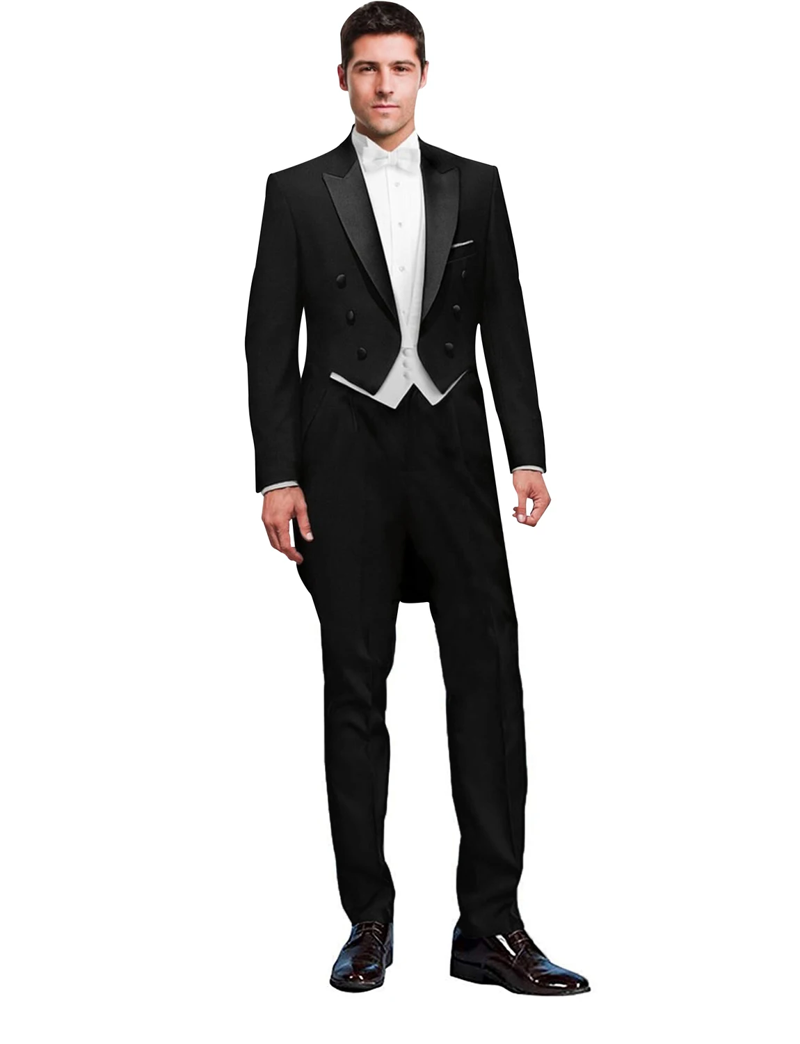 3 Piece Solid Men Suit Wedding Groom Tuxedo Long Blazer Best Man Formal Prom Male Suit Fashion Costume Homme (Jacket+Vest+Pants)