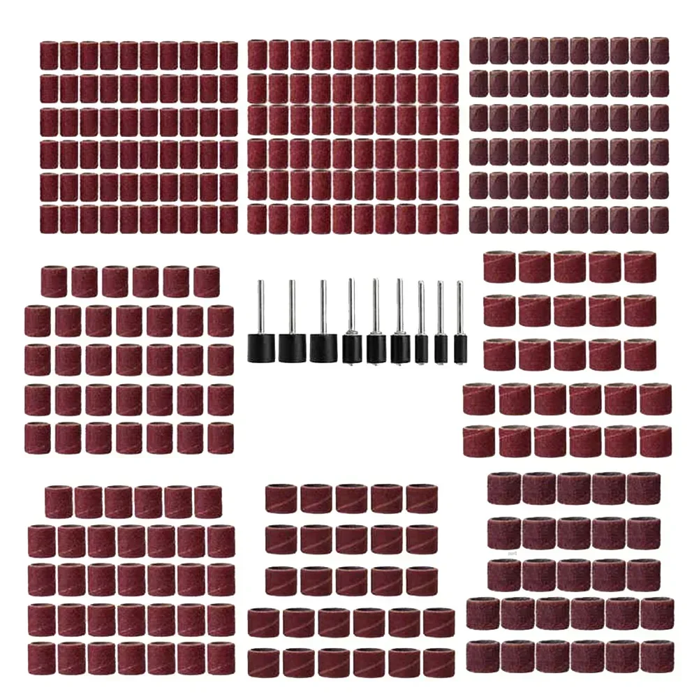 338pcs/set Sanding Drums Kit For Dremel Sanding Bands Bits Rotary Tool Sanders Mandrels For Drill WoodWorking Accessories