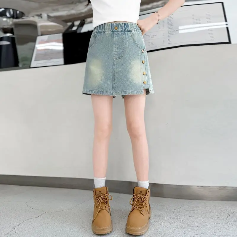 Girls Jeans New 2025 Long Pants Summer Shorts Fashionable Summer Clothing Thin Pants Skirt - view 5
