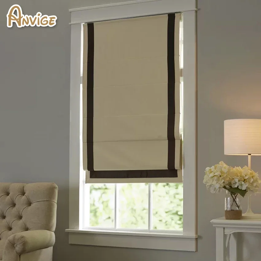 

Anvige Modern Roman Shades ,Easy Install Washable Curtains ,Customized Window Curtain Drape