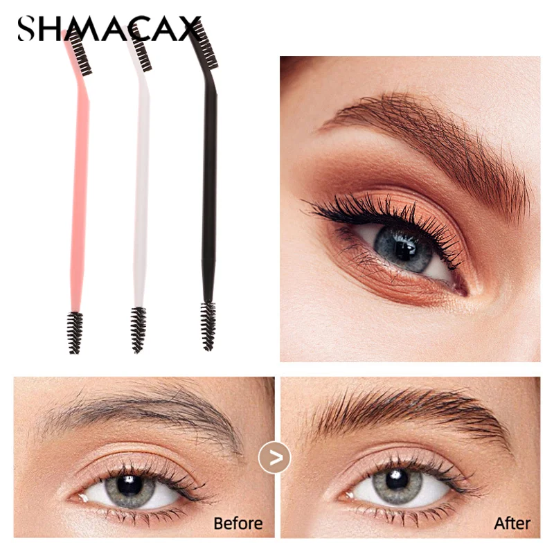 Double Headed Sobrancelha Escova, Pente de cílios, Eyelash Shaper, Eye Brow, Grooming Brows, Reutilizável Maquiagem Ferramenta