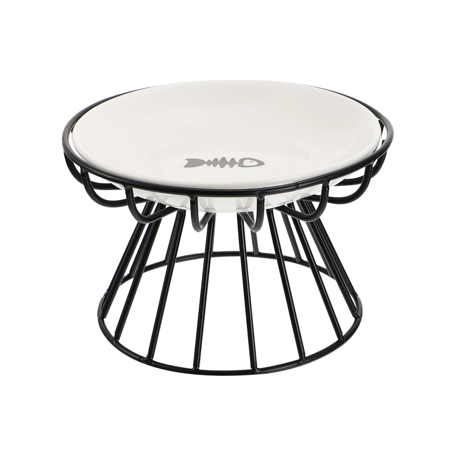 

1Set Ceramic Pet Bowl with Iron Raised Stand Cat Feeder Puppy Bowl Comfortable Elevated Dog Feeder Dish for Small Pets