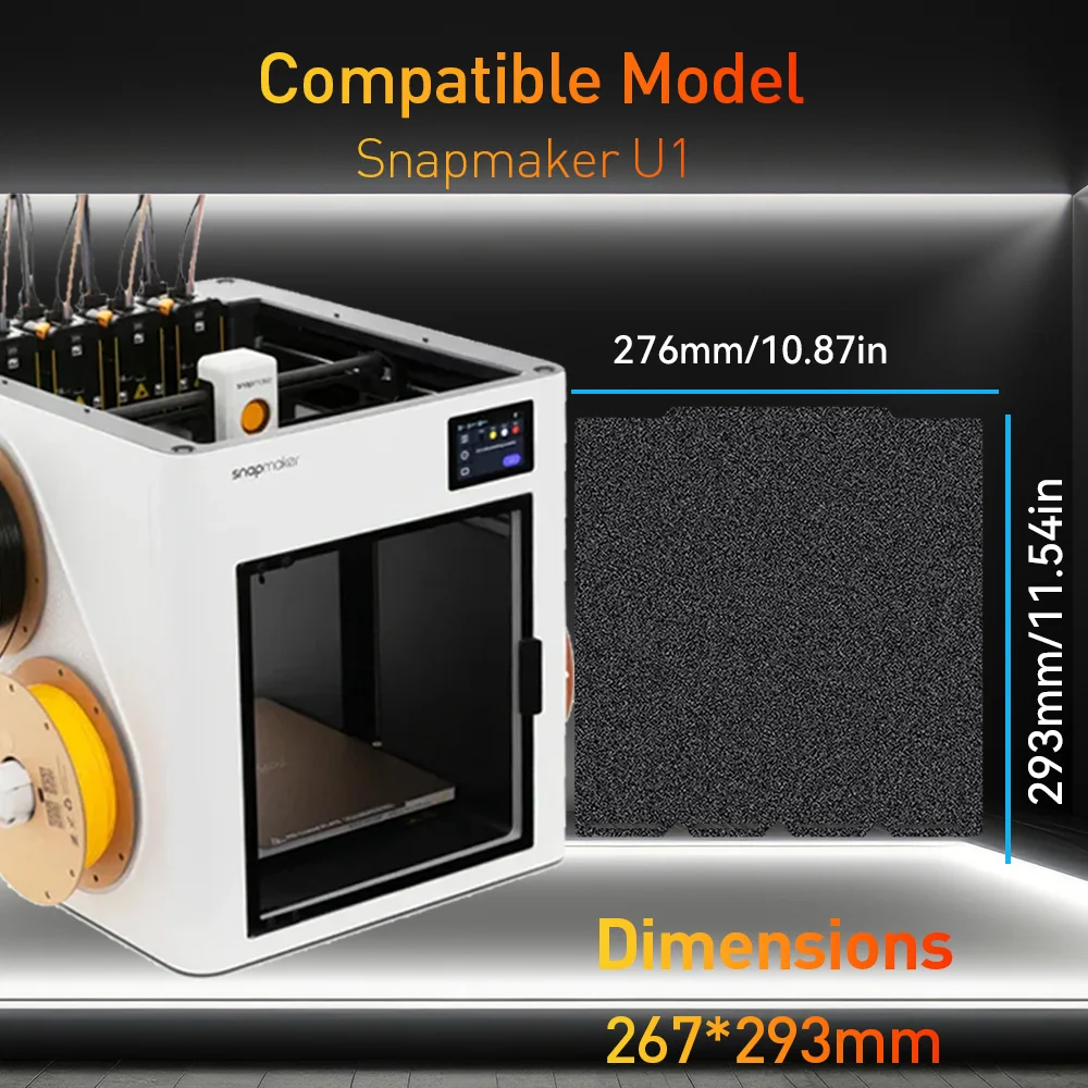 ل Snapmaker U1 لوحة PEO PEI ألياف الكربون الصلب لوح عالية الجودة الربيع الصلب ورقة ل Snapmaker ترقية أجزاء الطابعة ثلاثية الأبعاد #6