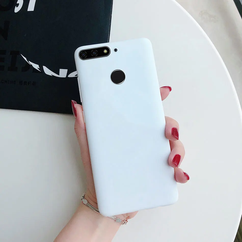 Pure Color Case for Huawei Y6 Prime 2018 Y5 Y6 Y7 Prime Y9 2018 P20 P9 P10 Mate 20 Lite Honor 10 9 Lite 7X 8X Soft Silicon Case