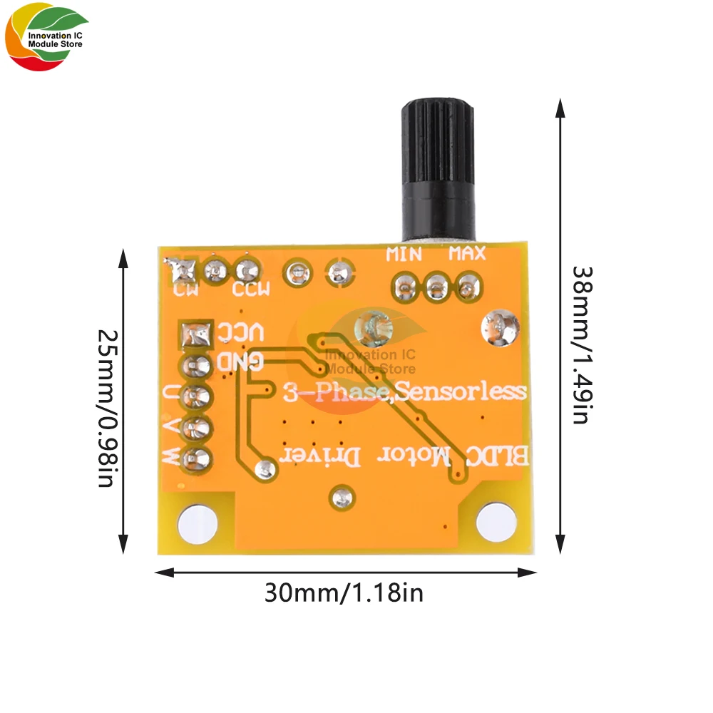 Dc5V-12V 15W Bldc 3-Phase Dc Brushless Hall-Less Motor Driver Module Dc Motor Governor Motor Driver Boards