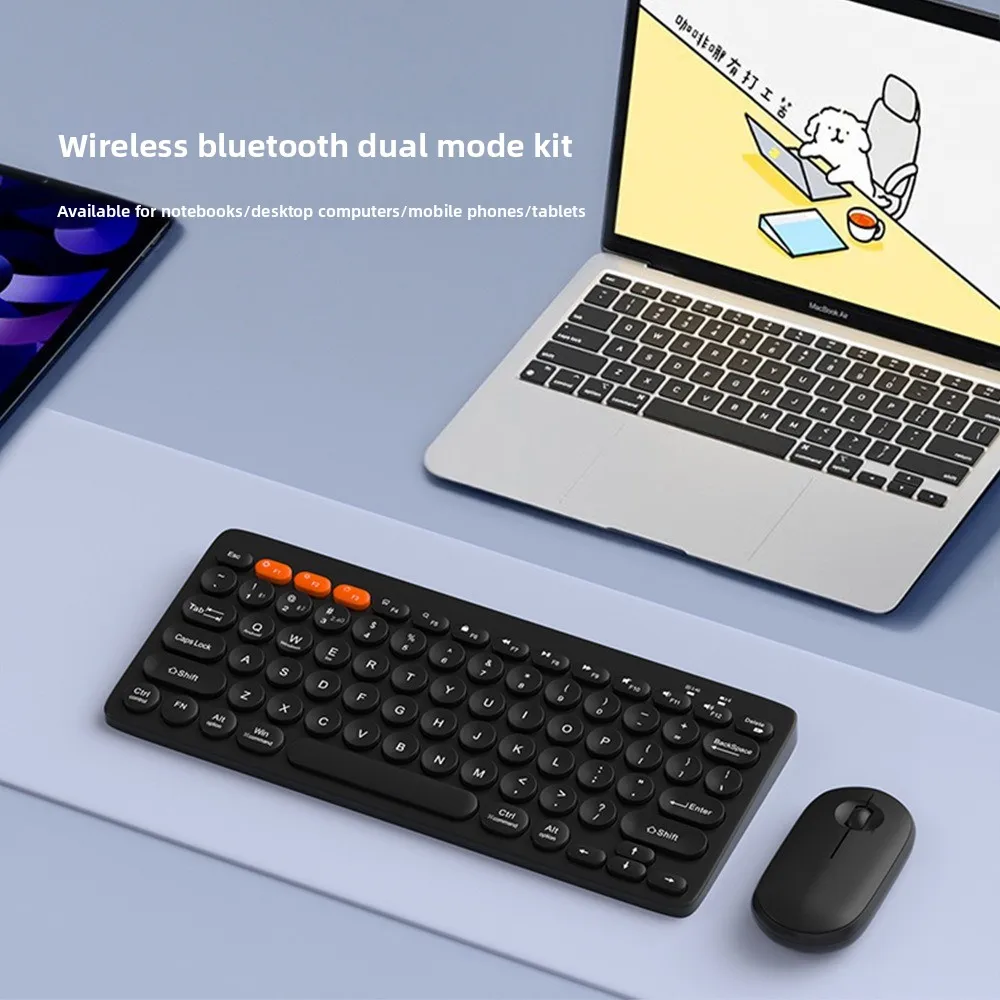Dual Dual mode wireless Bluetooth keyboard and mouse kit, compatible with multiple systems,laptop, tablet,mute keyboard and mouse kit - Aliexpress Deal