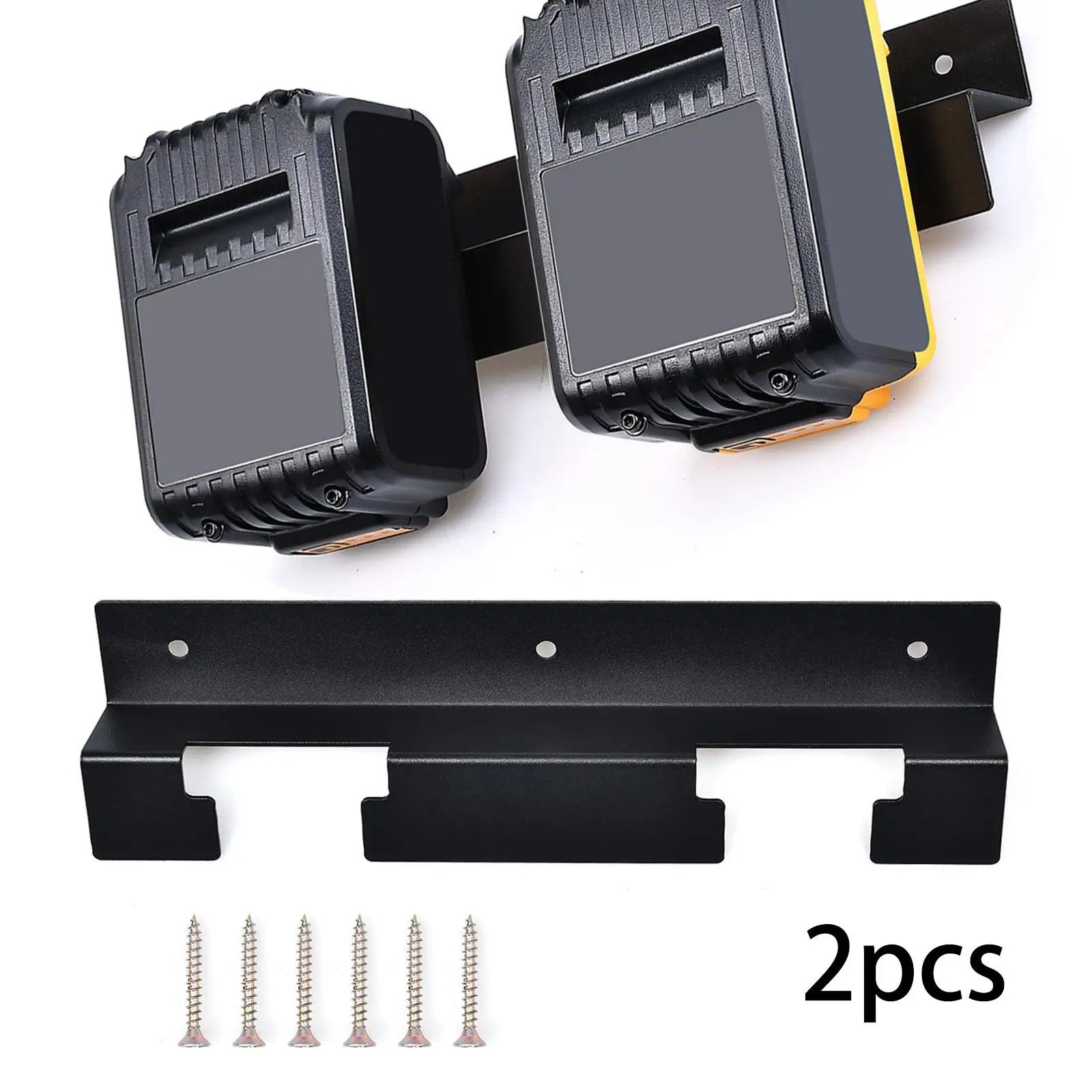 Mensola per portabatterie per utensili da parete da 2 pezzi, adatta per batterie per utensili da 18 V-60 V, robusta
