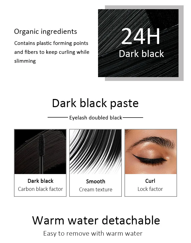 5D Waterproof Mascara Thick Eyelashes Extension Black Silk Fiber Mascara Female Makeup Cosmetic Waterproof Mascara