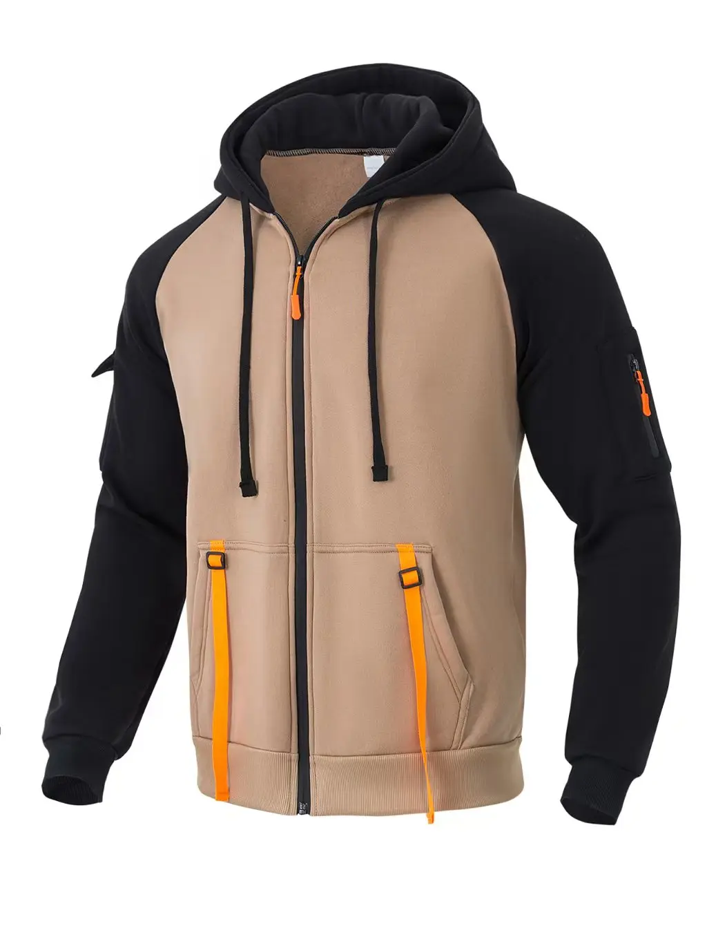 

Autumn and winter men's sportswear long sleeved jacket hooded sweatshirt zipper closure jacket men's hooded sweatshirt casual sp