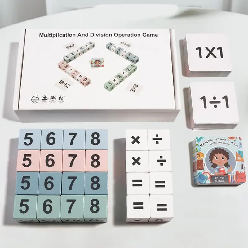 Kinderen Houten Nummerbord Cognitieve Matching Vermenigvuldiging Bordspellen Montessori Logisch Denken Training Wiskunde Speelgoed