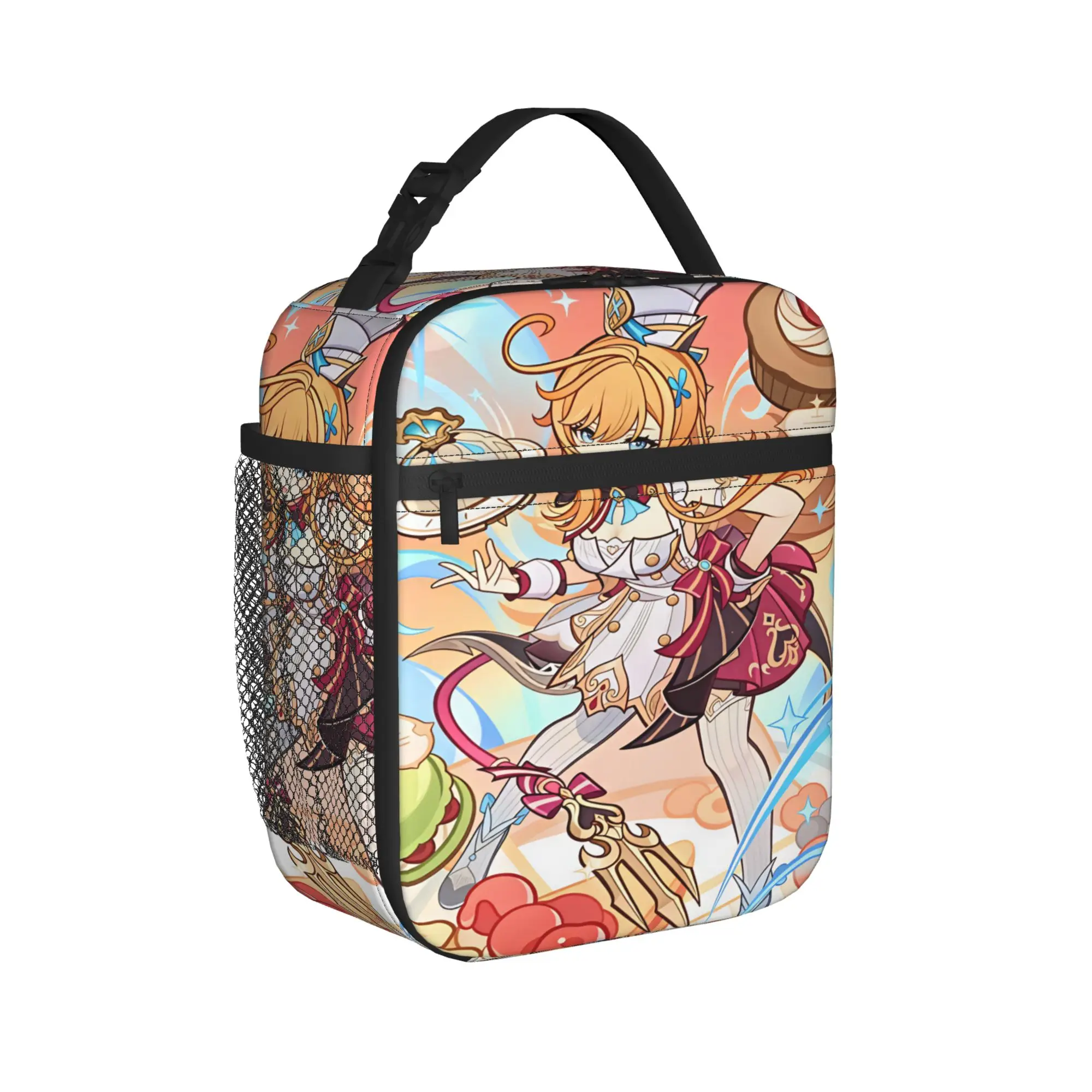 Genshin Impact Lunch Bag Game Character Convenient Lunch Box Women Travel Print Cooler Bag Casual Oxford Thermal Tote Handbags