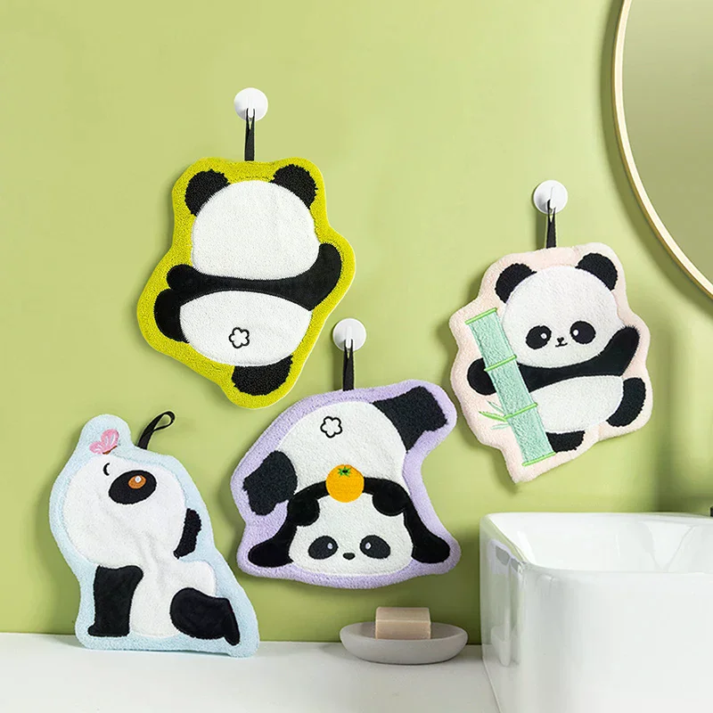 Cute Panda Hand Towel, Absorbent And Quick-Dry Towel, Thickened Towels For Kitchen And Bathroom, Multi-Purpose Towel For Home